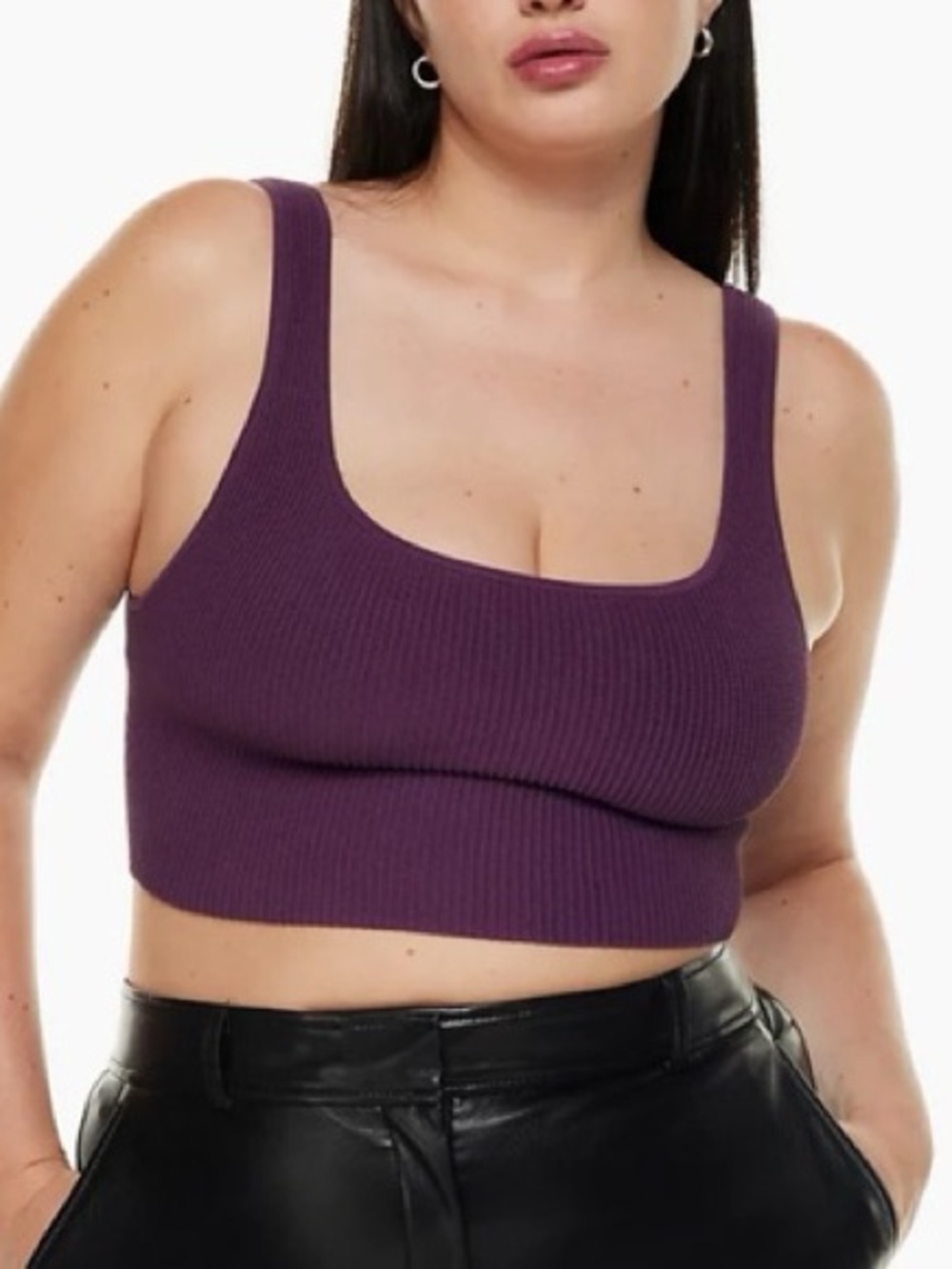 Sculpt Knit Aritzia Crop Top  purple size Small